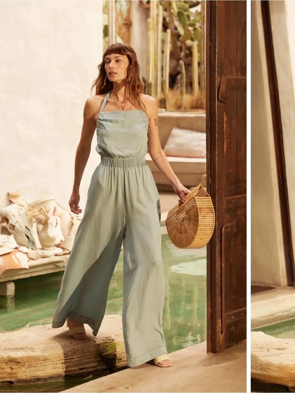 Emory Park Sage halter backless jumpsuit